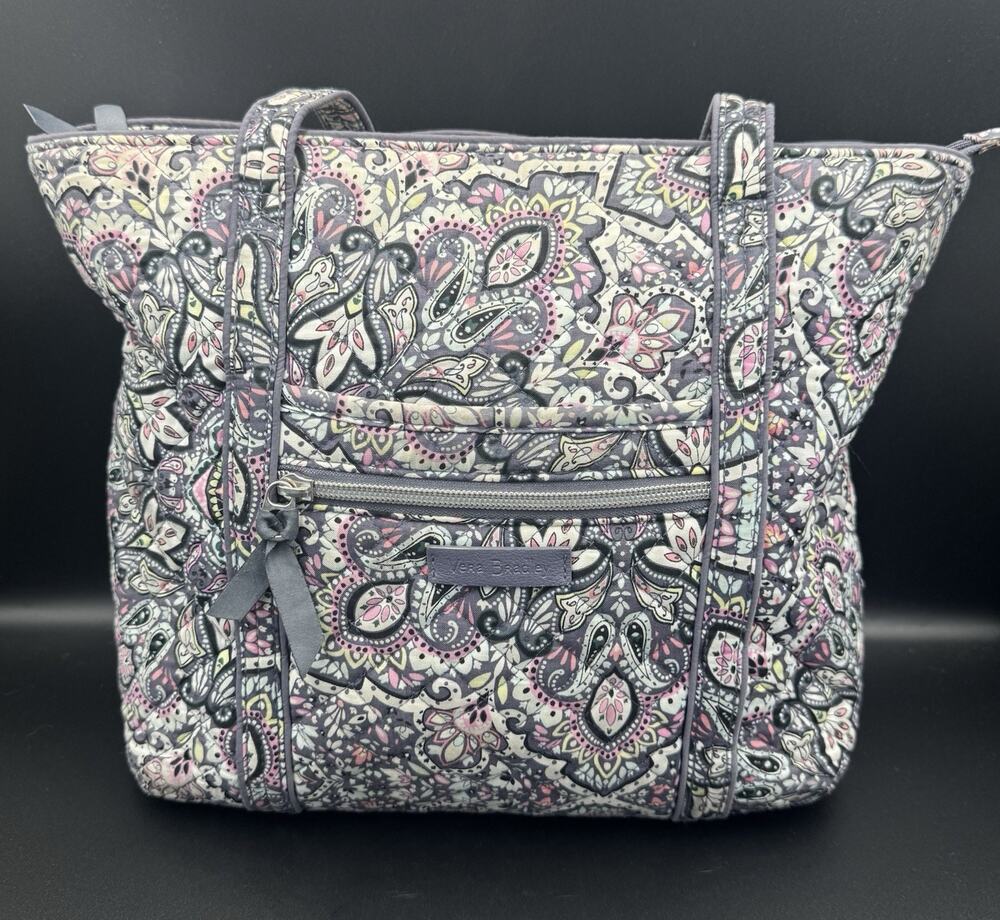 Vera Bradley Quilted Paisley Tote Bag With Zipper
